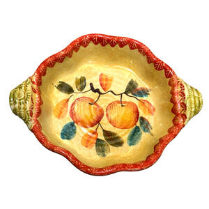 Vintage Italica ARS Pottery Hand Made In Italy Casserole Serving Deep Dish Pie